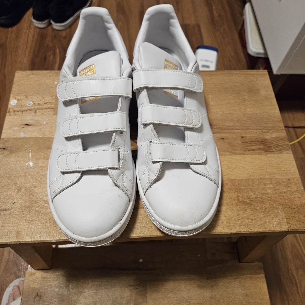 Adidas White Sneakers with Velcro Straps